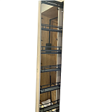 Колонна выдвижная, шесть уровней, скрытые направляющие полного выдвижения, с порошковым покрытием темно-серого цвета, пруток W12*T3 мм, ширина шкафа 150 мм, W95*D497*H1940-2230  мм  (BKJ150/DF)