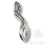 Ручка кнопка с кристаллами эксклюзивная коллекция, глянцевый хром (115-Chrome)