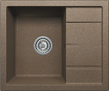 Мойка кухонная с возможностью подстольного монтажа, кварц, цвет темно-бежевый (R-107/823)