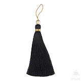 Декоративная кисть цвет PF900 (Чёрный), отделка 3005, бусина тыква (9878)