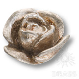 Ручка кнопка в форме розы, смола, ручная работа, цвет серебро (RE 06 15)