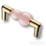 Ручка скоба Atomo эксклюзивная коллекция розовая смола, глянцевое золото24K 64 мм (15.189.64 AT PI 19)