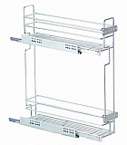 Сетка в базу 150 мм, хром, боковое крепление слева с направляющими Hettich, 100x450x530 мм (10.03.01.1.1.1)