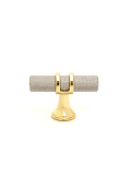 Ручка рейлинг, кнопка, диметр 12 мм, цвет никель+золото (R07-12-00NB+G)